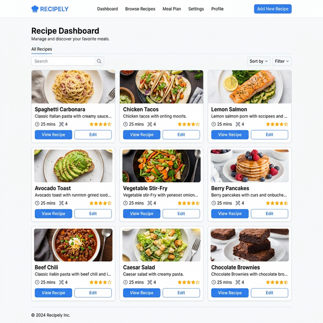 Recipes Feature Screenshot